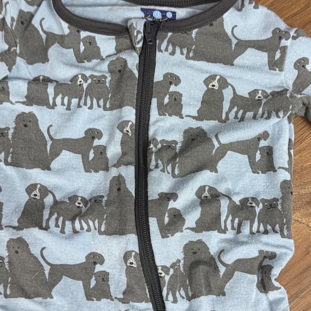Kickee Pants Baby Boys 9-12 Months Puppy Dog Blue Bamboo Sleeper Pajamas - Picture 2 of 6